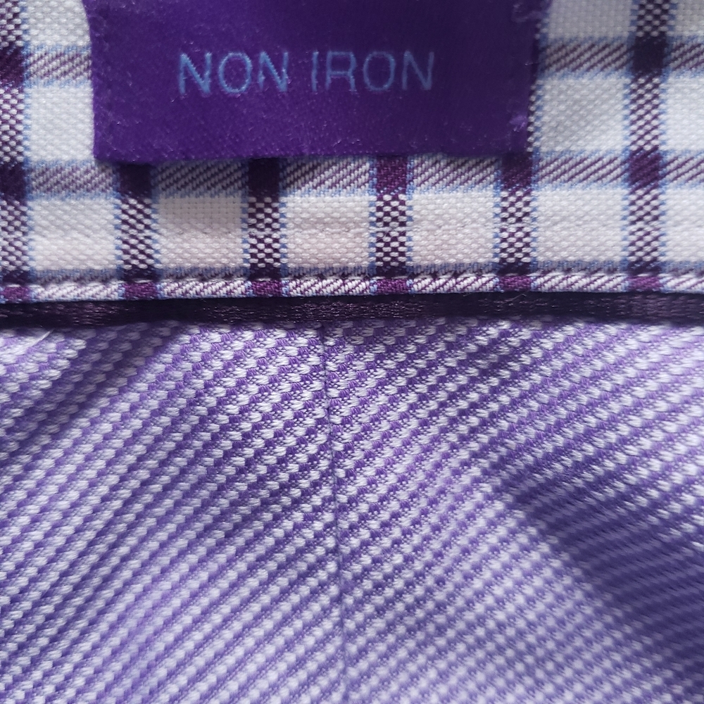 Egara Non Iron Blue & Purple Button Down Shirt M - Picture 6 of 8